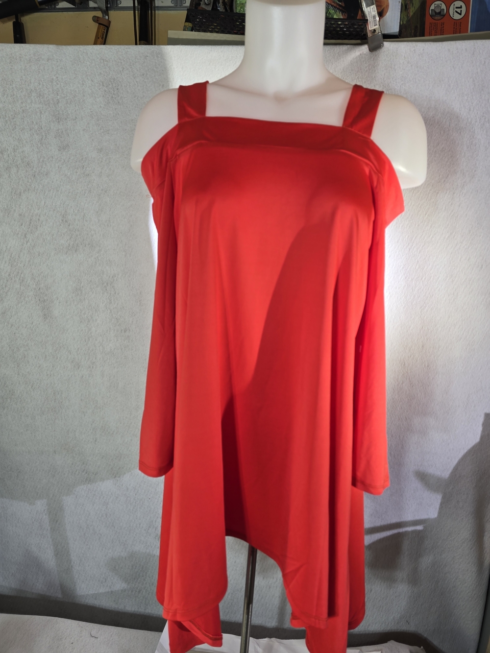 Women’s Red Off-Shoulder Draped Dress By Jean-Pierre Klifa Size M